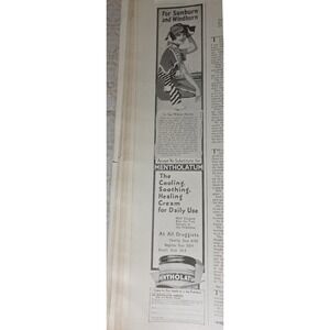 1916 Mentholatum Cooling Soothing Healing Cream Advertisement Print